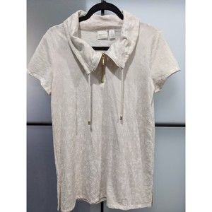 Zynergy By Chicos | Valli Tunic Zip Detail High Neck Long Ashwood Small …